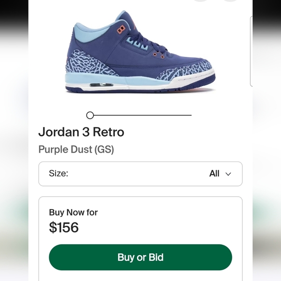 Nike Air Jordan 3 Retro "Purple Dust" Youth 6.5 (Women's 8) EUC - Picture 12 of 13